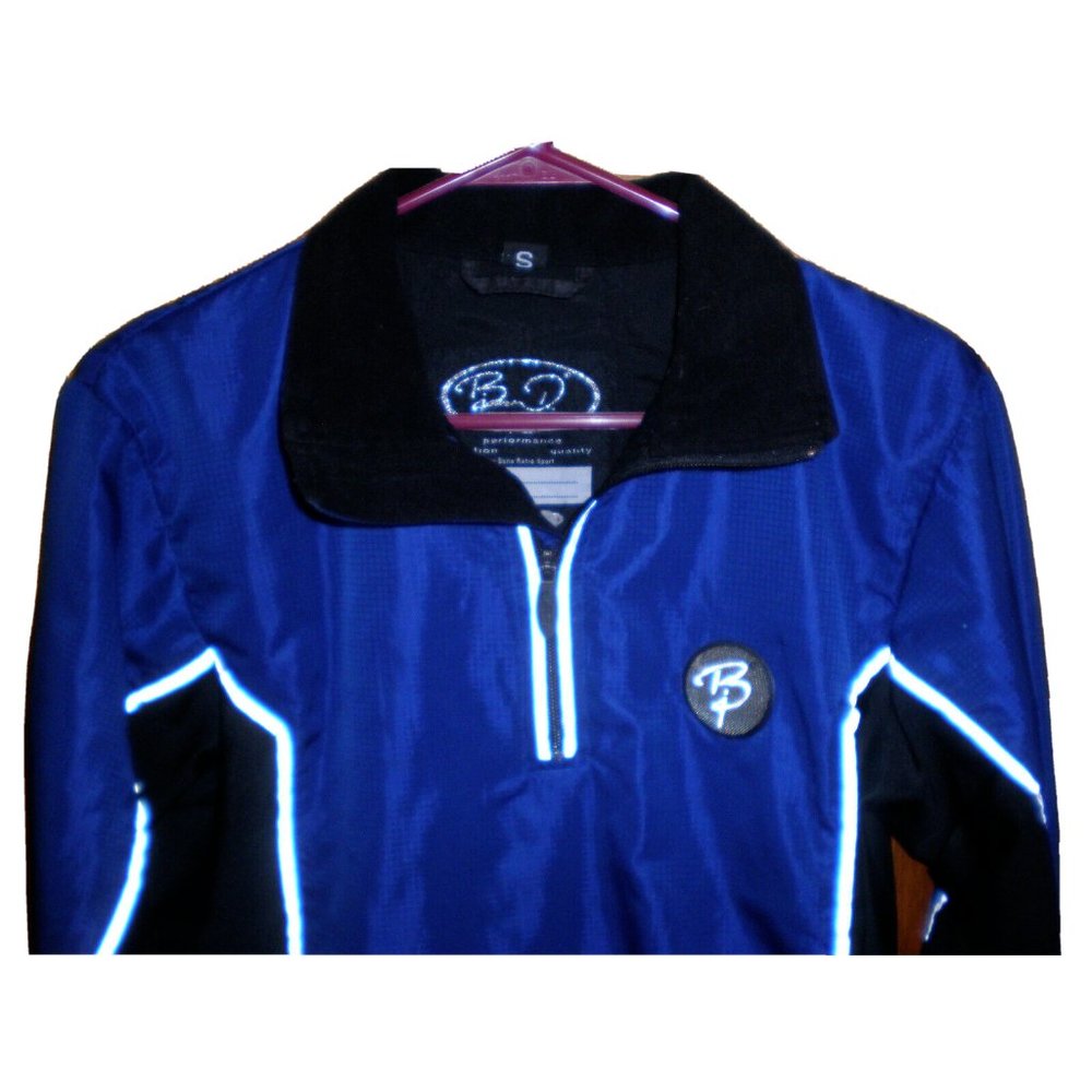 Bjorn Daehlie Cycling Jacket 1/4 Zip Pullover Black / Royal Blue Mens Size Small